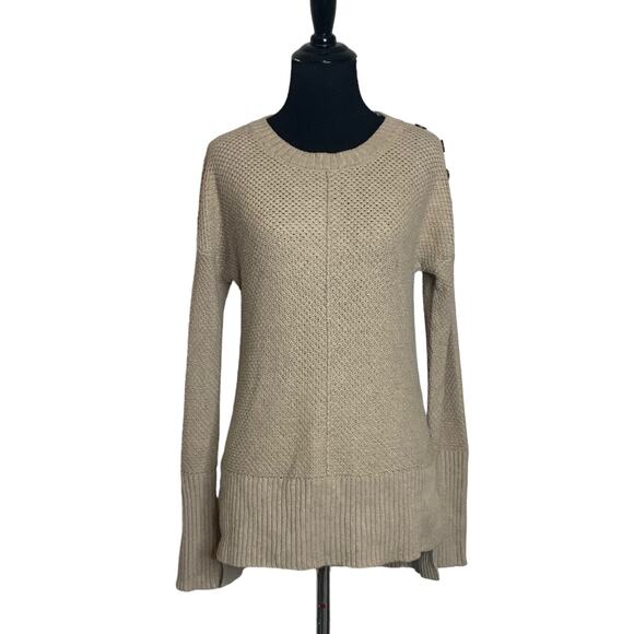 Rachel Zoe beige honey comb knit sweater size XS - Picture 1 of 9
